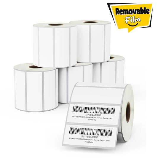 2.5" x 1" Barcode Removable Film Labels