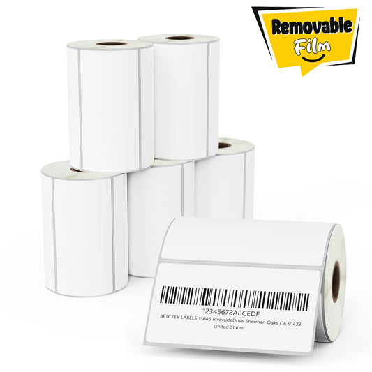 4" x 2" Barcode Shipping Removable Film Labels