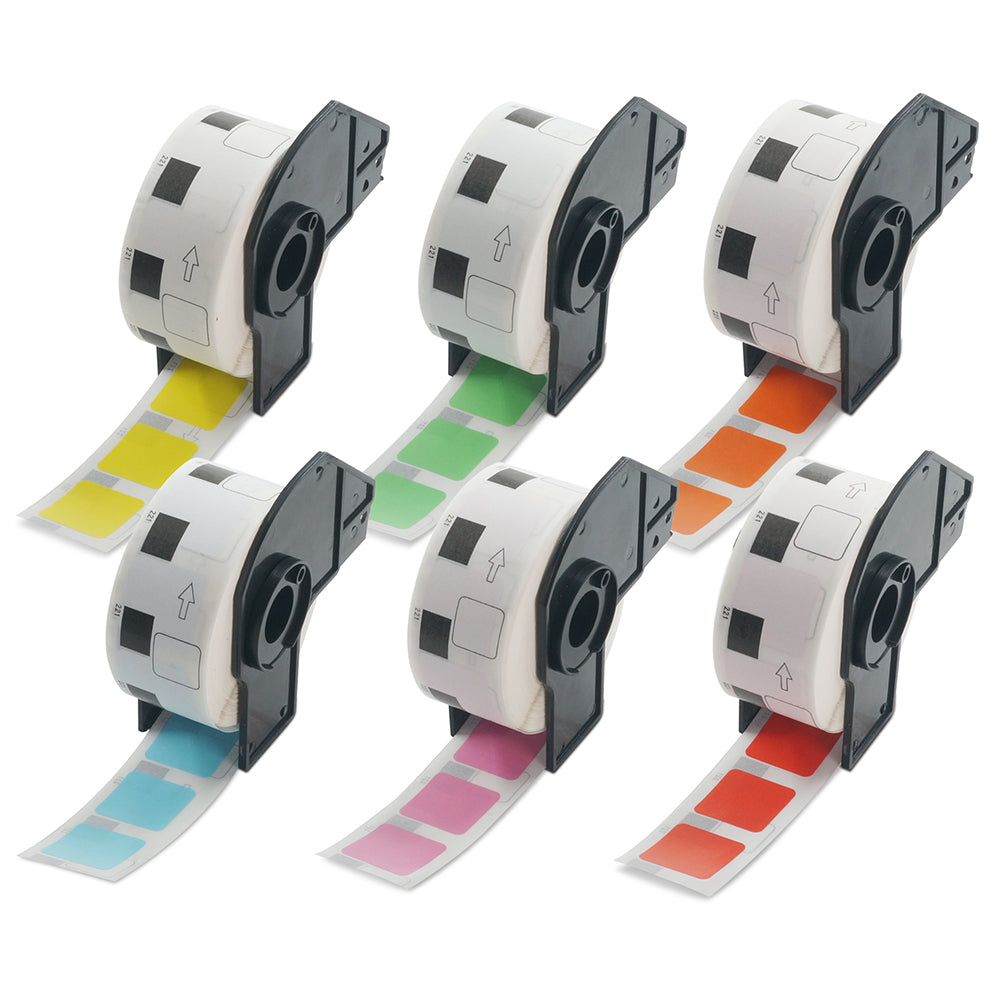 Brother DK-1221 Compatible Color Square Labels 0.9