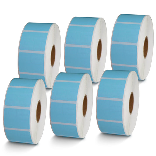 1.25" x 1" Blue Direct Thermal Labels