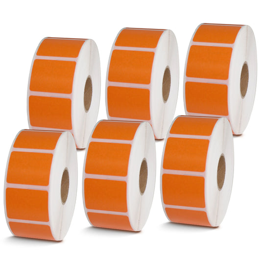 1.25" x 1" Orange Direct Thermal Labels
