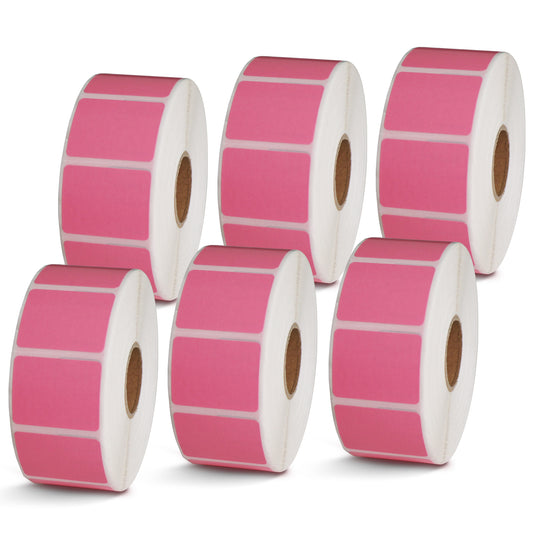 1.25" x 1" Pink Direct Thermal Labels