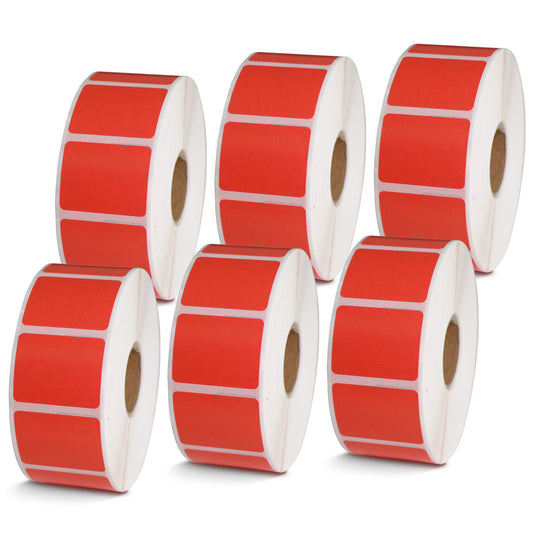 1.25" x 1" Red Direct Thermal Labels