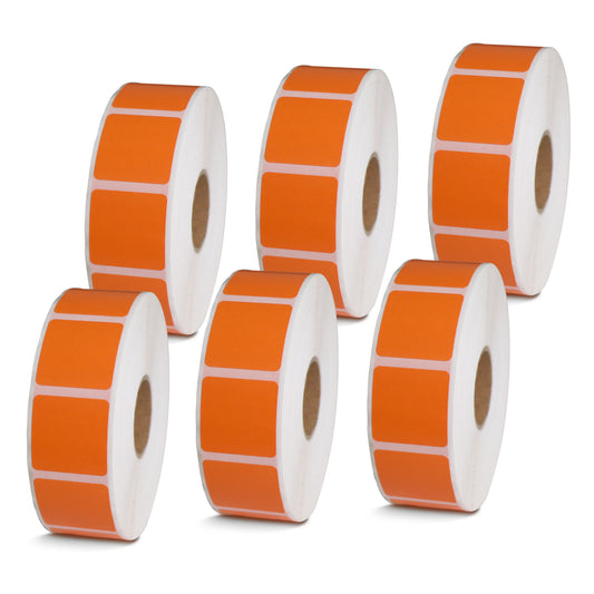 1" x 1" Orange Direct Thermal Labels