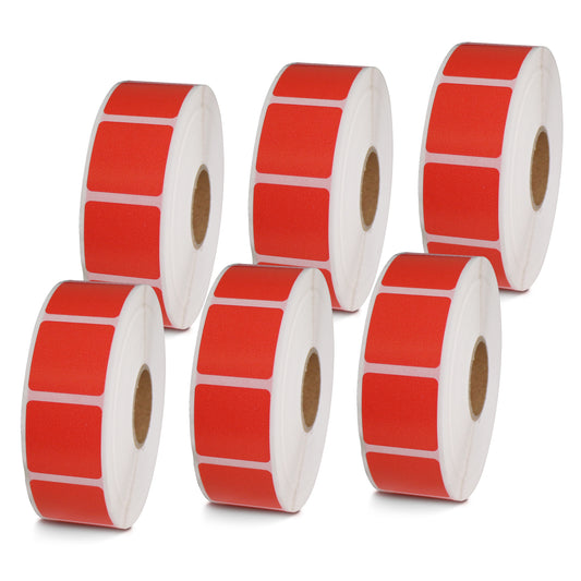 1" x 1" Red Direct Thermal Labels