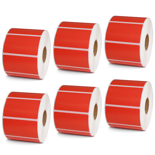 2.25" x 1.25" Red Direct Thermal Labels