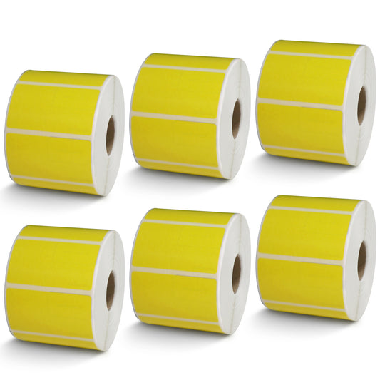 2.25" x 1.25" Yellow Direct Thermal Labels