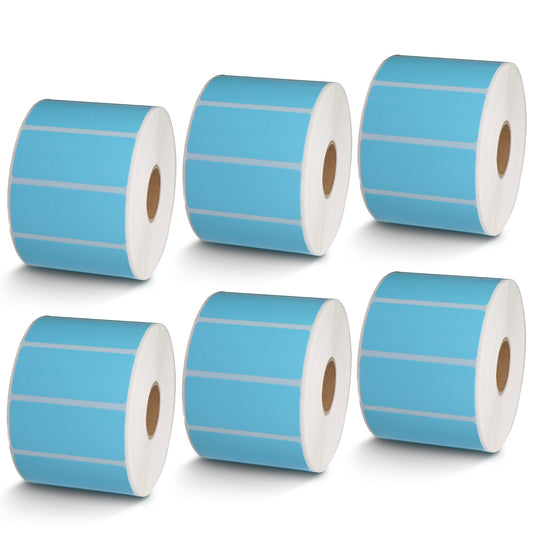2.25" x 1" Blue Direct Thermal Labels
