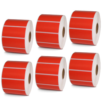 2.25" x 1" Red Direct Thermal Labels