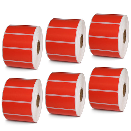 2.25" x 1" Red Direct Thermal Labels