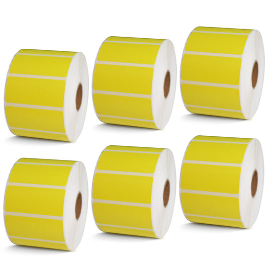 2.25" x 1" Yellow Direct Thermal Labels