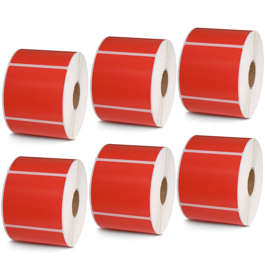 2.25" x 2" Red Direct Thermal Labels