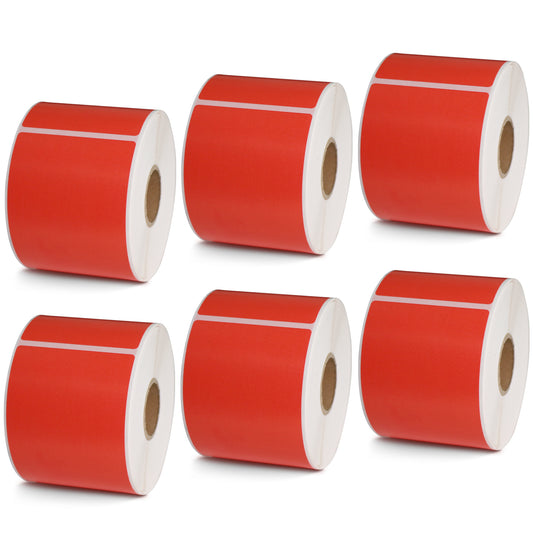 2.25" x 4" Red Direct Thermal Labels