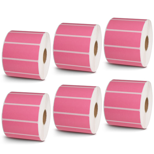 2.5" x 1" Pink Direct Thermal Labels