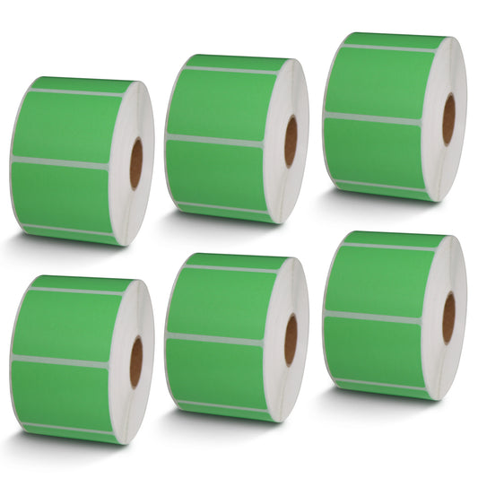 2" x 1.5" Green Direct Thermal Labels