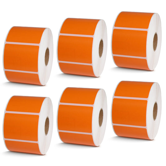 2" x 1.5" Orange Direct Thermal Labels