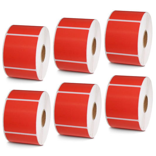 2" x 2" Red Direct Thermal Labels