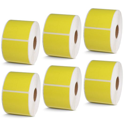 2" x 2" Yellow Direct Thermal Labels
