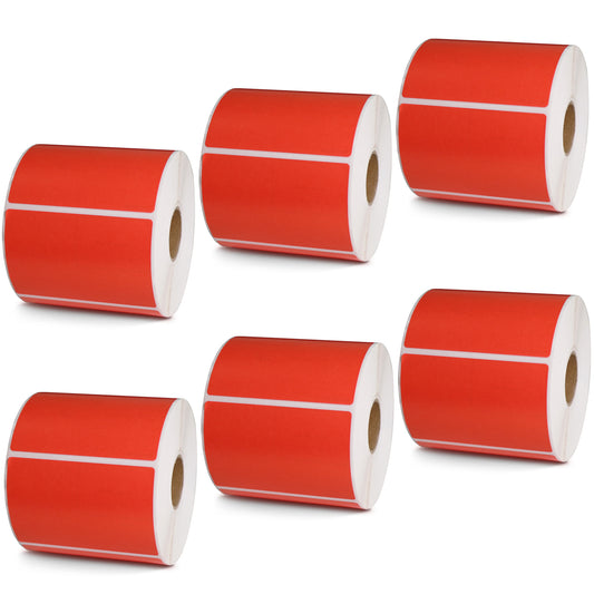 3" x 2" Red Direct Thermal Labels