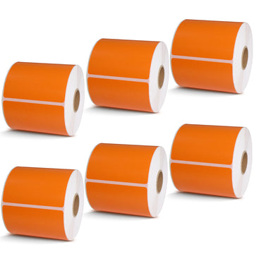 3" x 3" Orange Direct Thermal Labels