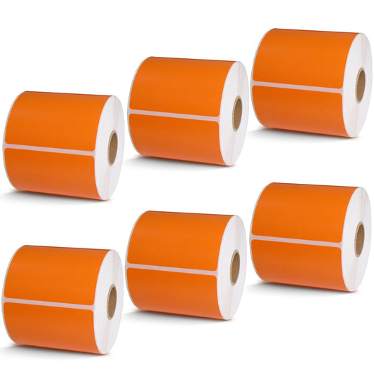 3" x 3" Orange Direct Thermal Labels