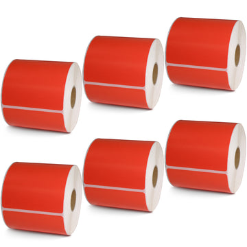 3" x 3" Red Direct Thermal Labels
