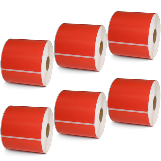 3" x 3" Red Direct Thermal Labels