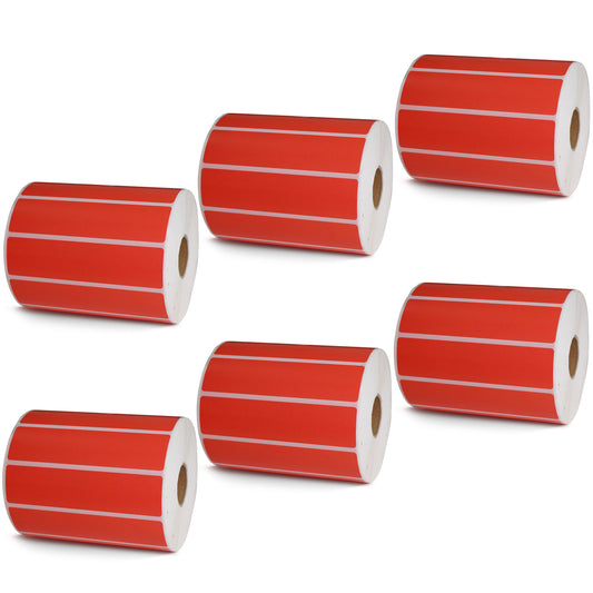 4" x 1" Red Direct Thermal Labels