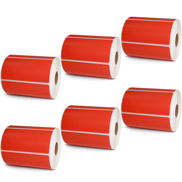 4" x 2" Red Direct Thermal Labels