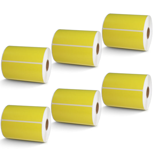 4" x 2" Yellow Direct Thermal Labels