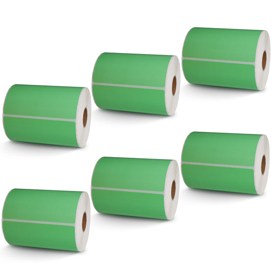 4" x 4" Green Direct Thermal Labels