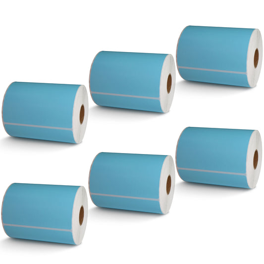 4" x 4" Blue Direct Thermal Labels
