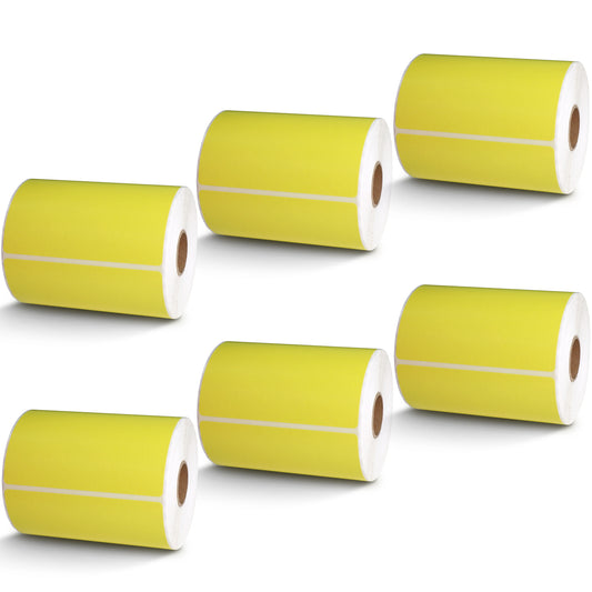 4" x 4" Yellow Direct Thermal Labels