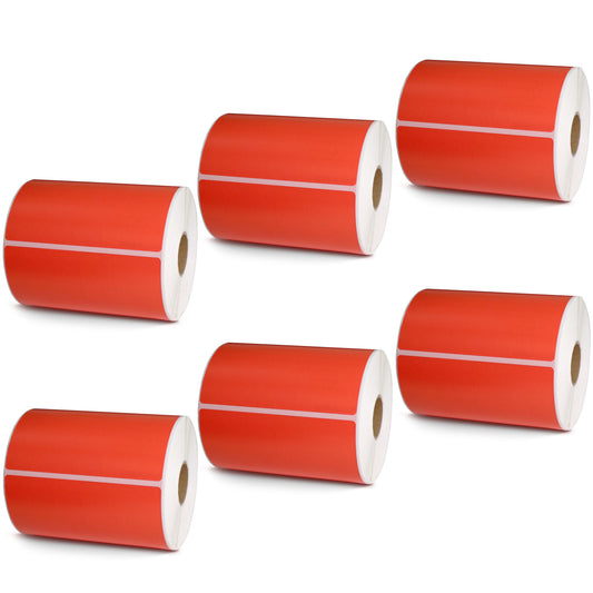 4" x 6" Red Direct Thermal Labels
