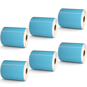Blue 4" x 6" Direct Thermal Shipping Label
