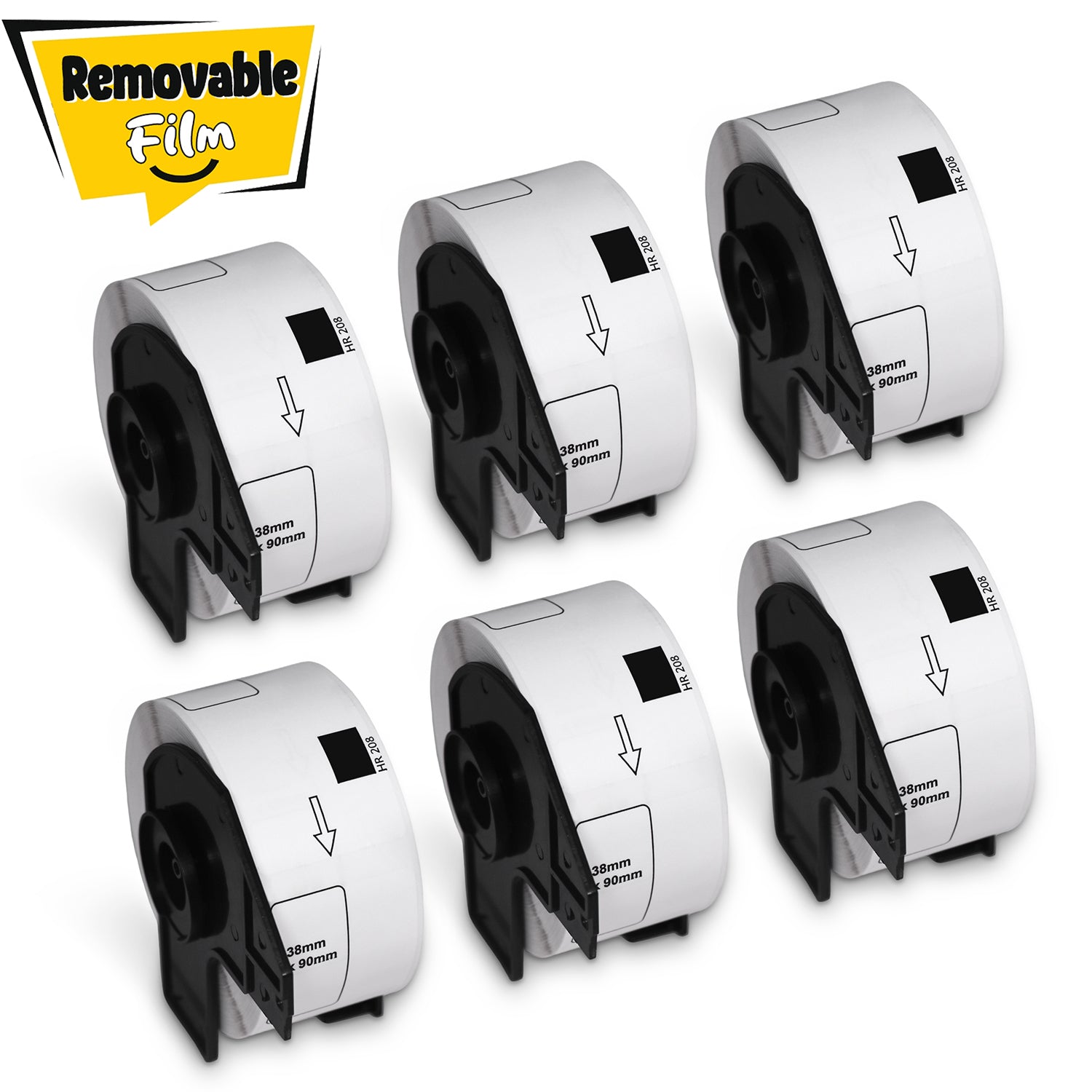 Brother DK-1208 Removable Film Large Address Labels 1.4" x 3.5"