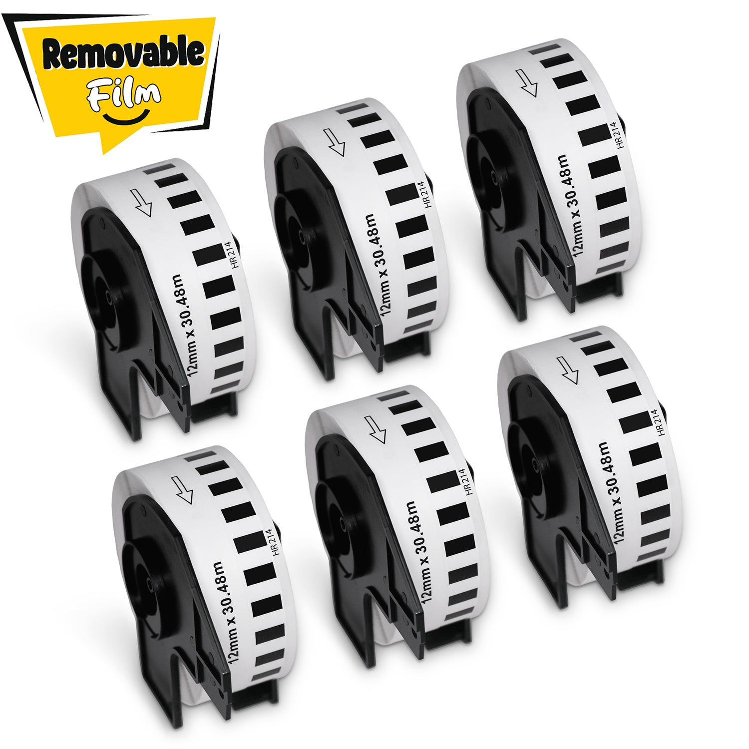 Brother DK-2214 Removable Film Continuous Labels 0.47"x 100'