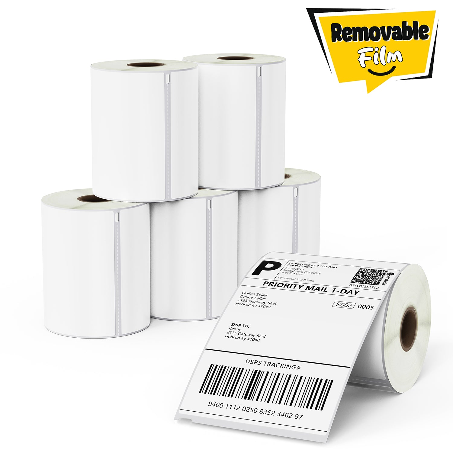 Dymo 1744907 Removable Film Shipping Labels 4" x 6"