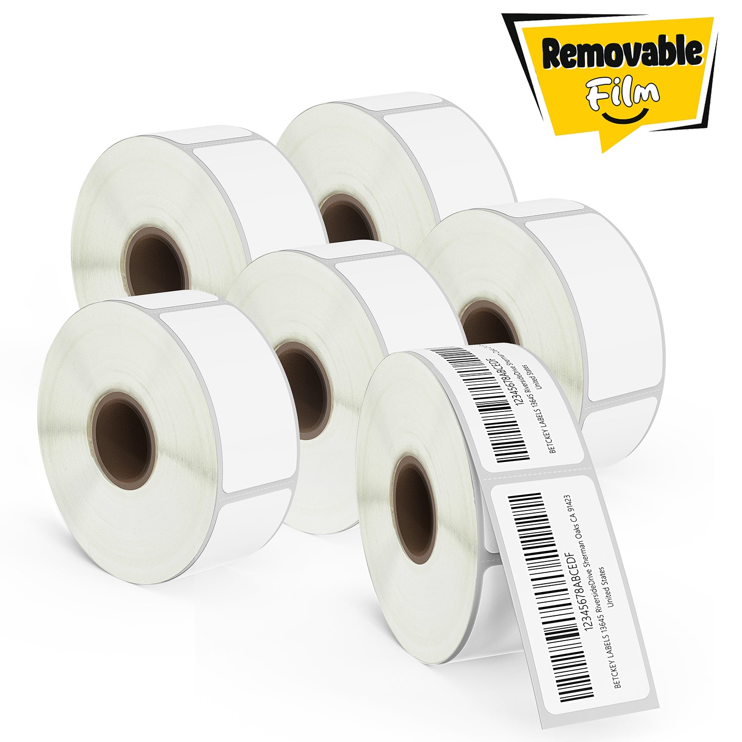 1" x 2" FBA Barcode & Address Removable Film Labels