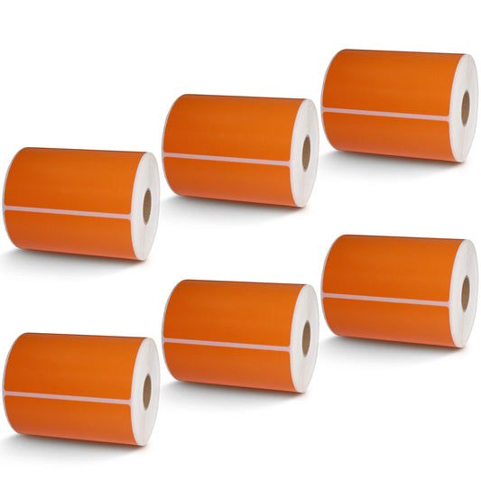Orange 4" x 6" Direct Thermal Shipping Label