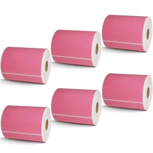 Pink 4" x 6" Direct Thermal Shipping Label