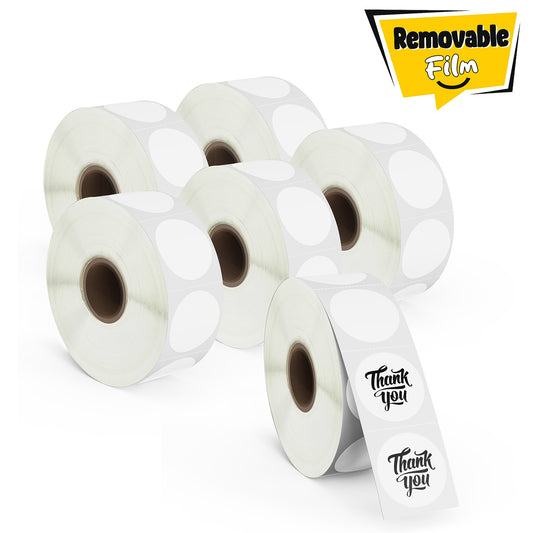 1" Round Removable Film Waterproof Labels