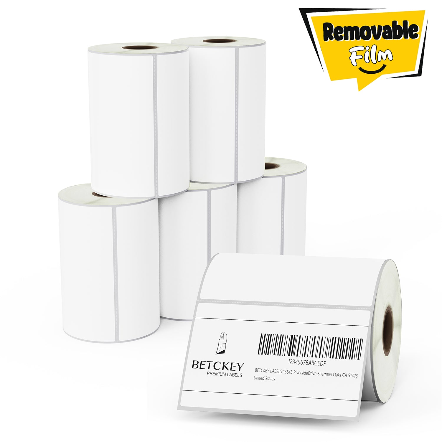 4" x 2.5" Shipping Removable Film Labels