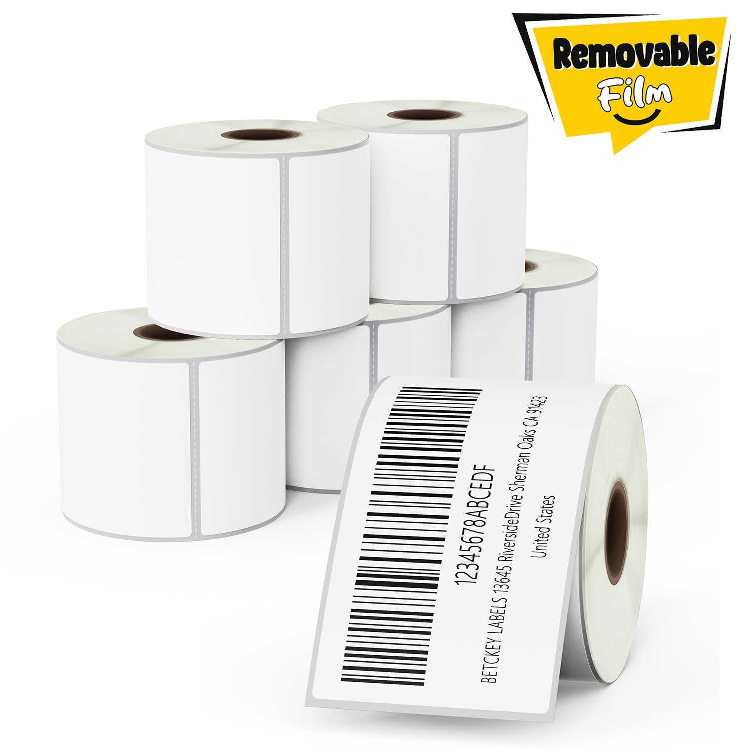 2.25" x 4" Shipping Removable Film Labels