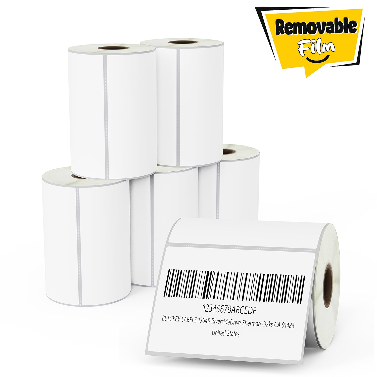 4" x 3" Shipping Removable Film Labels
