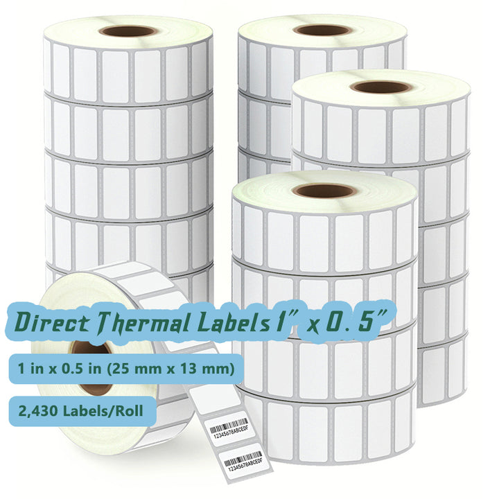 1" x 0.5" Direct thermal labels