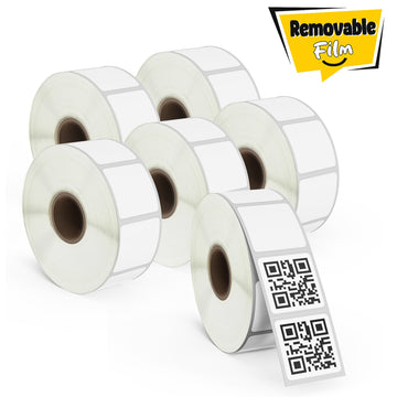 1" x 1" Square QR Code Removable Film Labels