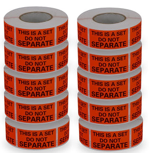Betckey 1x2 inch Fluorescent Red FBA Packing Labels This is a Set Do Not Separate Labels Stickers-10 Rolls