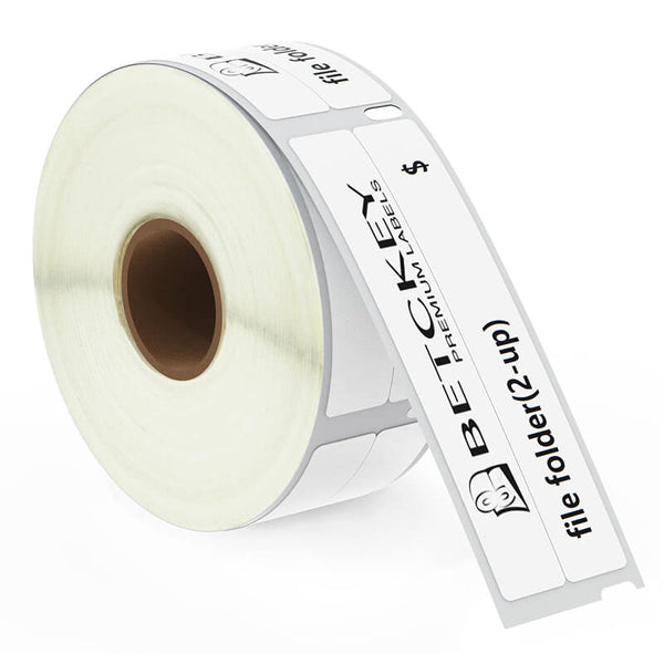 White Dymo Compatible 30277 (2-UP) File Folder Labels, Low Price!
