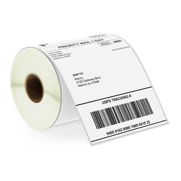 BETCKEY 4" x 6" (102 mm x 152 mm) Blank Shipping Labels Compatible with Zebra ＆ Rollo Label Printer(not for dymo 4XL), Premium Adhesive ＆ Perforat - 4